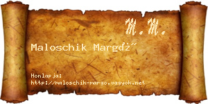 Maloschik Margó névjegykártya